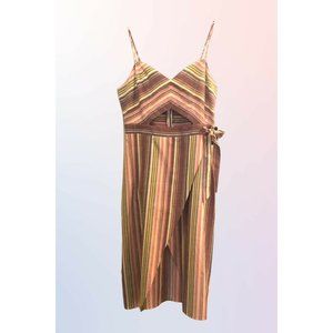 EXPRESS STRIPED CUT OUT WRAP DRESS SIZE 10 NWT